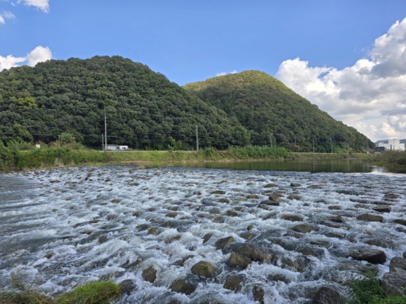 경안천으로 흐르는 곤지암천 모습(사진=김호선기자)